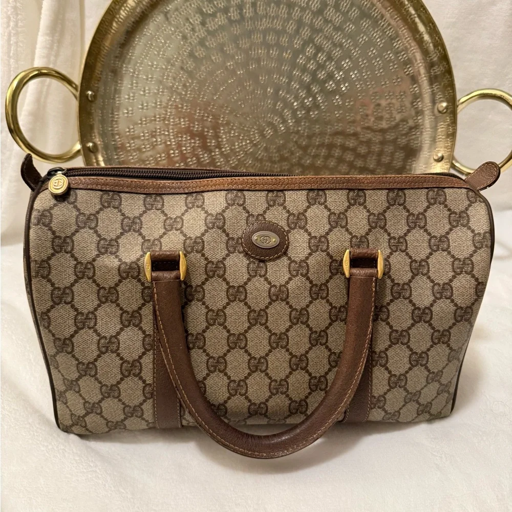 Gucci Brown Satchel with Iconic GG Monogram - Picture 1 of 15